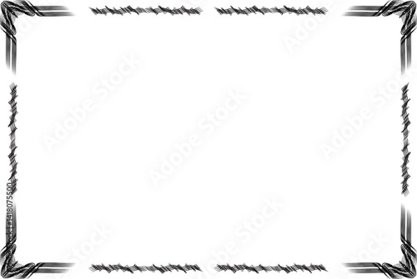 Obraz Simple and Floral Horizontal Frame and Border with Transparent Background