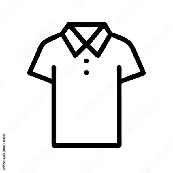 Obraz Polo Shirt with Buttoned Collar Icon Design