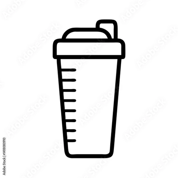 Fototapeta Protein Shaker Bottle with Measuring Scale Icon Design