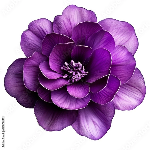 Fototapeta Purple Flower, Isolated on Transparent Background Detailed Close-up, Floral Design Element, Floral Design, Purple Bloom, Transparent Background
