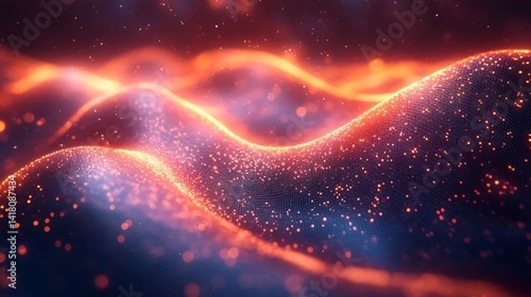 Fototapeta Intricate, glowing, fiery, undulating particle formations.