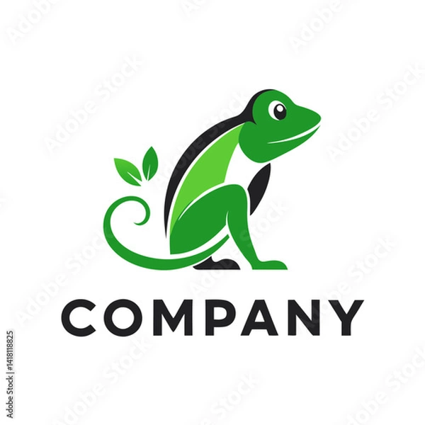 Obraz Nature Inspired Chameleon Logo for Eco Friendly Brand