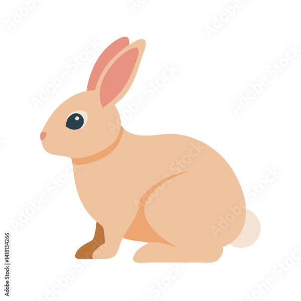 Obraz Minimalist Cartoon Rabbit Illustration on Black Background