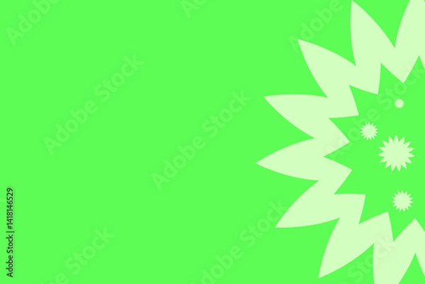 Obraz Bright green abstract floral design featuring layered petals and stylized shapes in a vibrant color palette