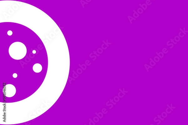 Obraz Colorful abstract design with circles on a vibrant purple background featuring contrasting white shapes