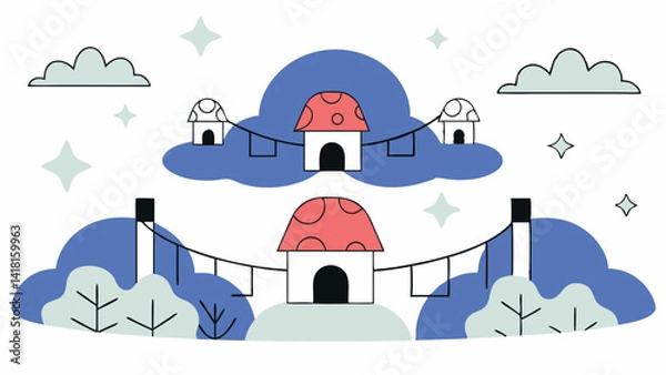 Obraz winter landscape with house