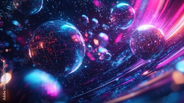 Fototapeta Holographic Quantum Data Sphere