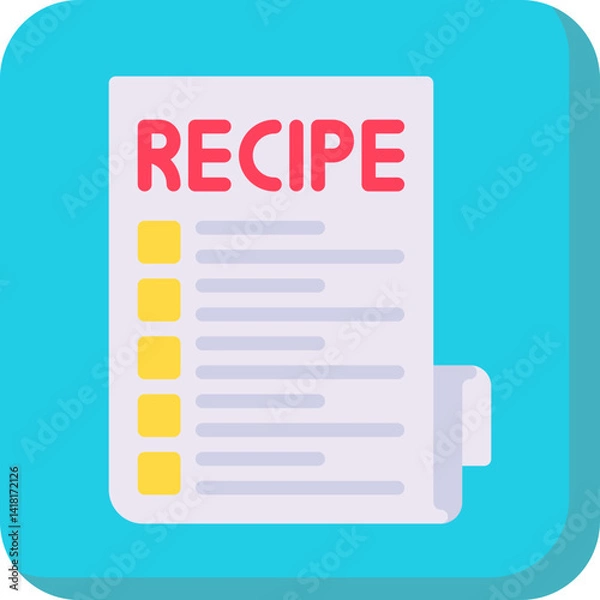 Fototapeta Recipe single icon vector illustration