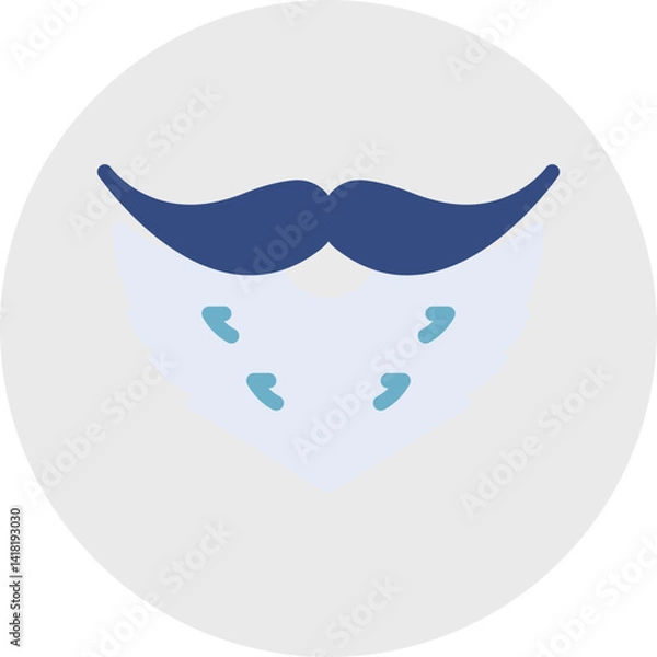 Fototapeta Beard and Moustache II single vector icon illustration