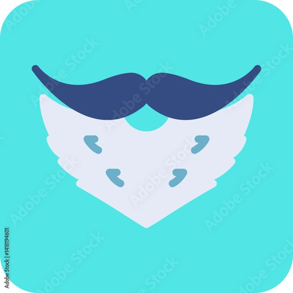 Fototapeta Beard and Moustache II single vector icon illustration