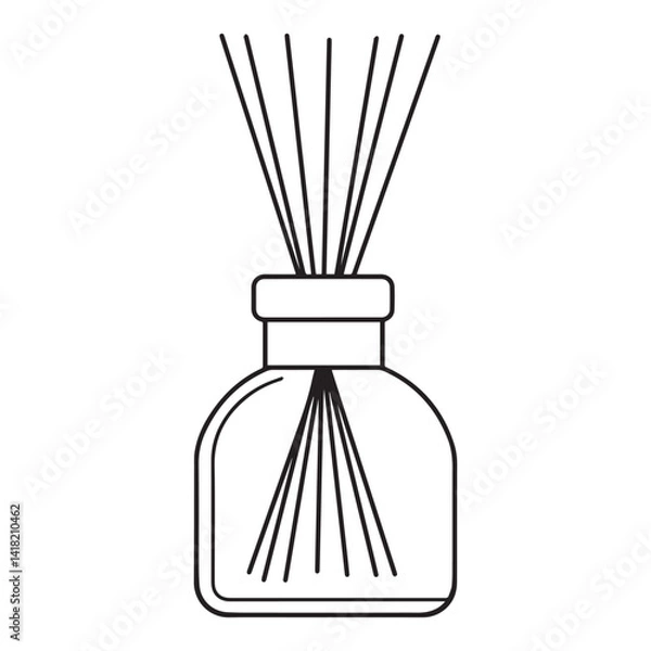 Fototapeta aroma diffuser with sticks. vector illustration in simple style. home fragrance