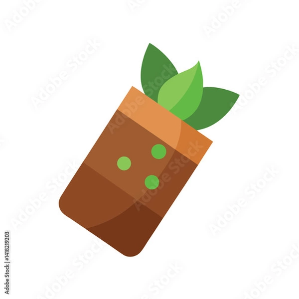 Fototapeta green plant on a white background