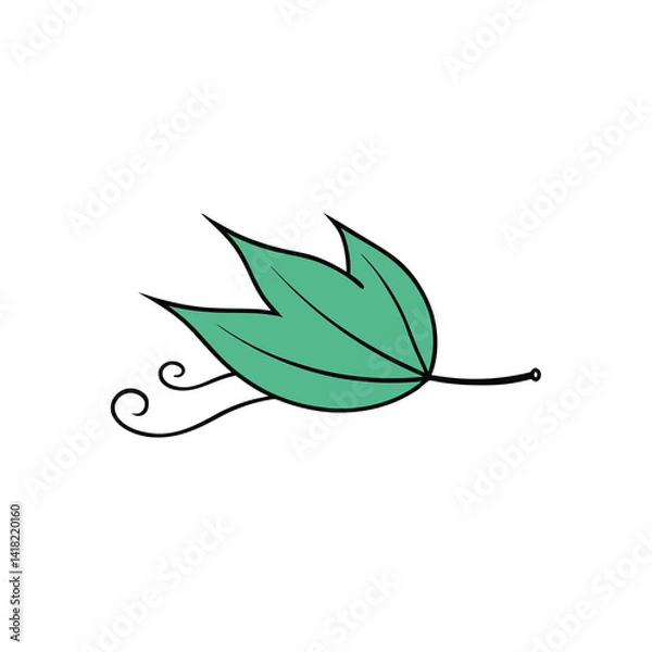 Obraz green leaves isolated on white