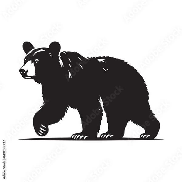 Fototapeta Moon Bear Mystique: A Powerful Collection of Asiatic Black Bear Vector Silhouettes Highlighting the Strength, Grace, and Iconic Crescent Mark of This Enigmatic Forest Dweller