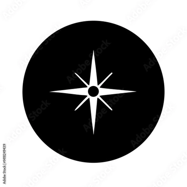 Obraz compass symbol design with black background  