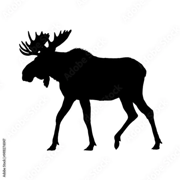 Fototapeta Moose silhouette - vector illustration