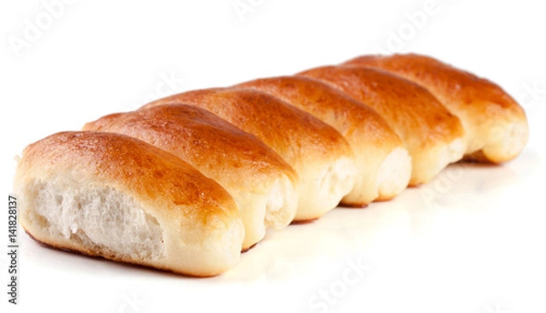 Fototapeta homemade cakes with cabbage isolated on white background