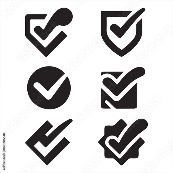 Fototapeta Check mark icon vector illustration