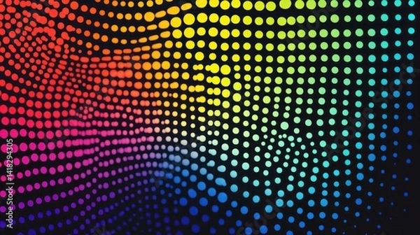 Fototapeta Abstract background with colorful dots. Vibrant rainbow spectrum texture.