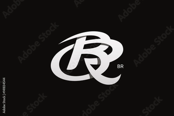 Obraz Letter B and R Monogram Logo Design Vector