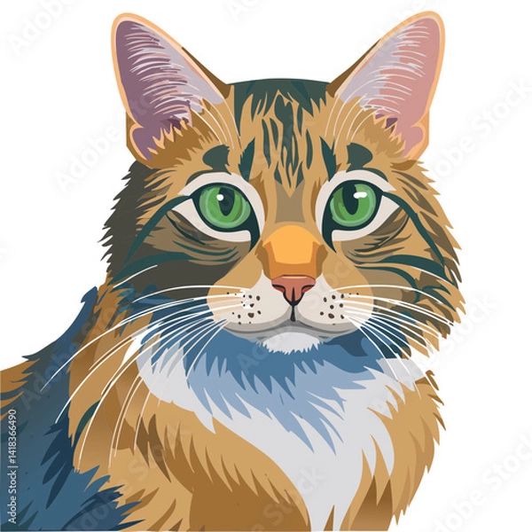 Fototapeta Cat Illustration ai svg path vector illustration of cartoon cat