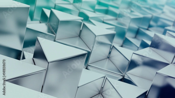 Obraz Blue triangles background