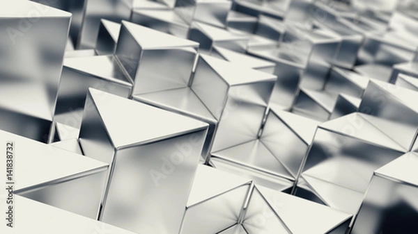 Obraz gray metallic triangles background
