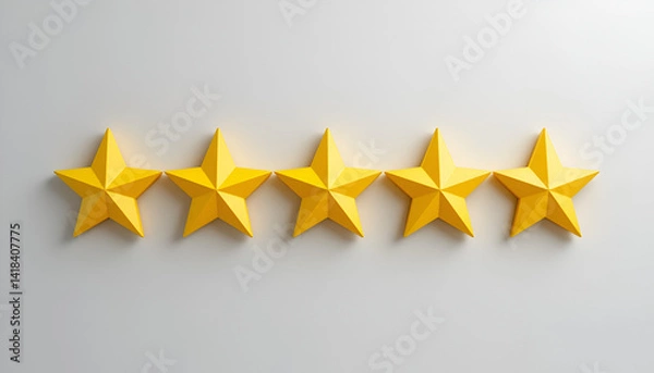 Fototapeta 5 stars customer feedback concept, Rating review, Top quality, Rating stars icon, Five star sign, Rating symbol. Vector illustration.