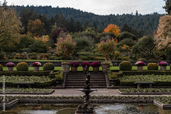 Obraz The Butchart Gardens on Vancouver Island in British Columbia Canada in Fall