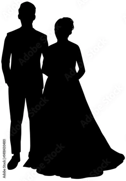 Obraz Elegant Wedding Silhouette of a Couple