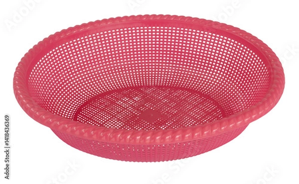 Fototapeta A small round plastic storage basket for multipurpose use on a transparent background