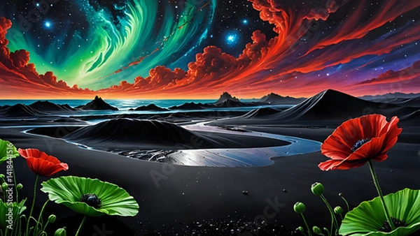 Fototapeta  Die Gravitation der Träume 16x9. Hintergrund für das Design 3.