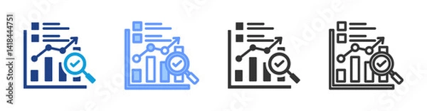 Obraz Performance Review icon set multiple style collection