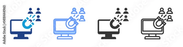 Fototapeta Lead Generation icon set multiple style collection