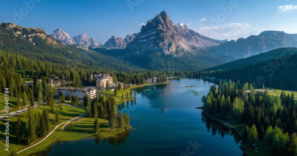 Fototapeta Panorama mountain autumn landscape 