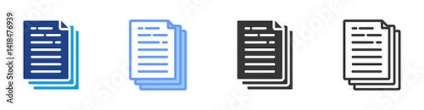 Fototapeta Document Templates icon set multiple style collection