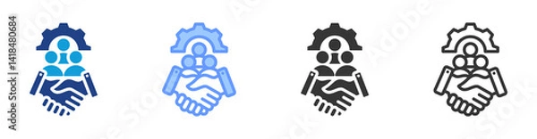 Obraz Partnership icon set multiple style collection