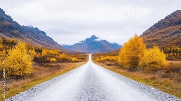 Obraz Scenic Autumn Road Through Mountain Valley