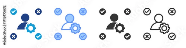 Obraz Decision Making Skills icon set multiple style collection