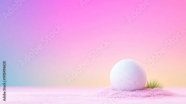 Obraz Pastel sphere on a mound of sand