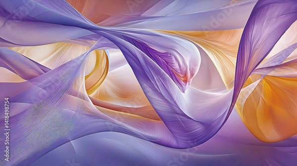 Fototapeta Abstract swirling pastel fabric, design element