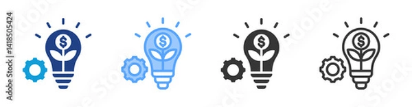 Fototapeta Develop icon set multiple style collection