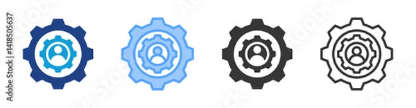 Fototapeta Management Style icon set multiple style collection