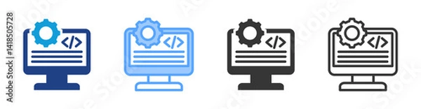 Fototapeta Web Developers icon set multiple style collection