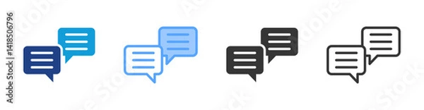 Fototapeta Comment Boxes icon set multiple style collection