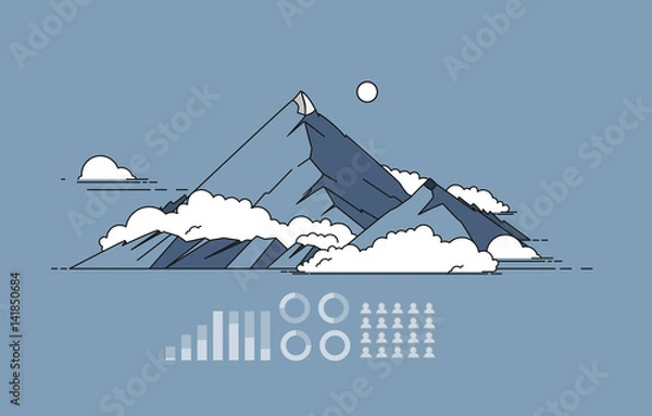Obraz Mountain vector illustration