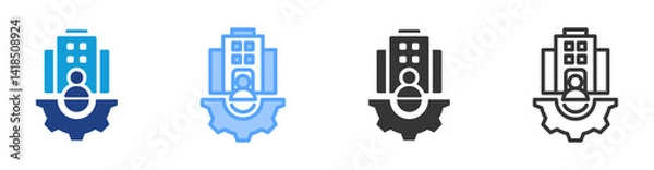 Fototapeta Manager icon set multiple style collection