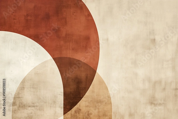 Obraz Terracotta and Beige Geometric Background with Subtle Texture