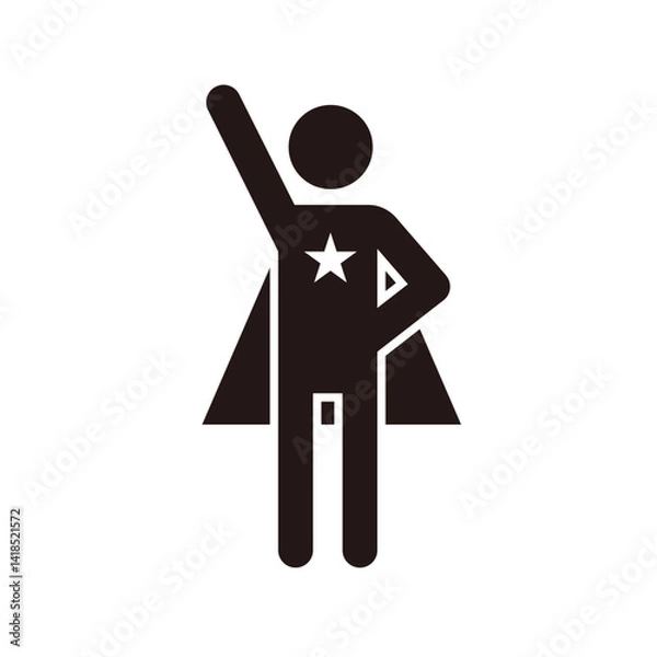 Obraz スーパーヒーローのピクトグラムアイコン