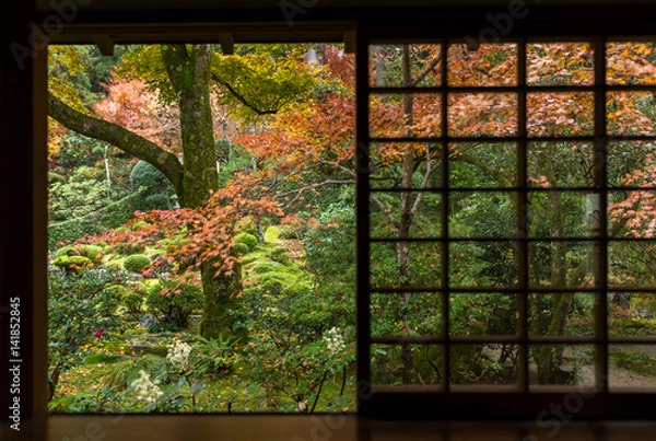 Fototapeta Japanese architecture in autumn